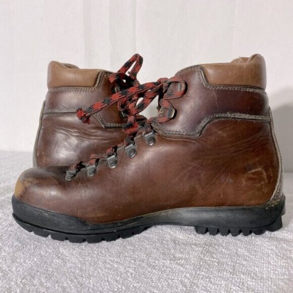 Vintage Scarpa Brown Leather Lace Up Mountaineering Hiking Ankle Boots 40 - Picture 11 of 14
